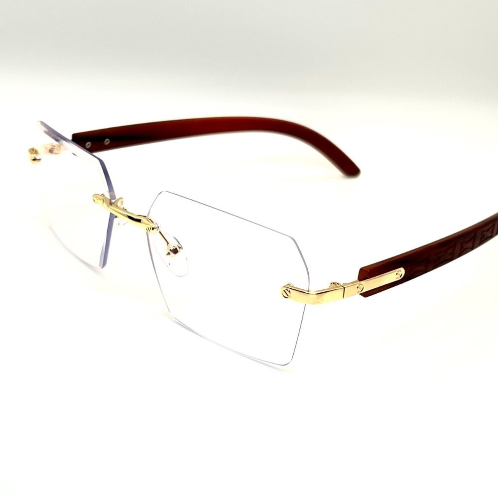 Men Sunglasses Hip Hop Clear Tinted Lens Gold Frame Retro Shades Metal‎ Lentes